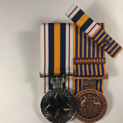 National Police Service Medal, National Medal + 1 clasp