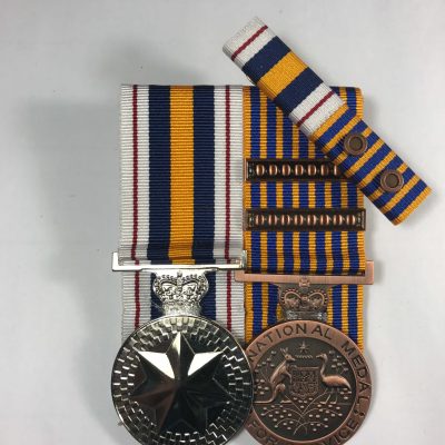 National Police Service Medal, National Medal + 2 clasp