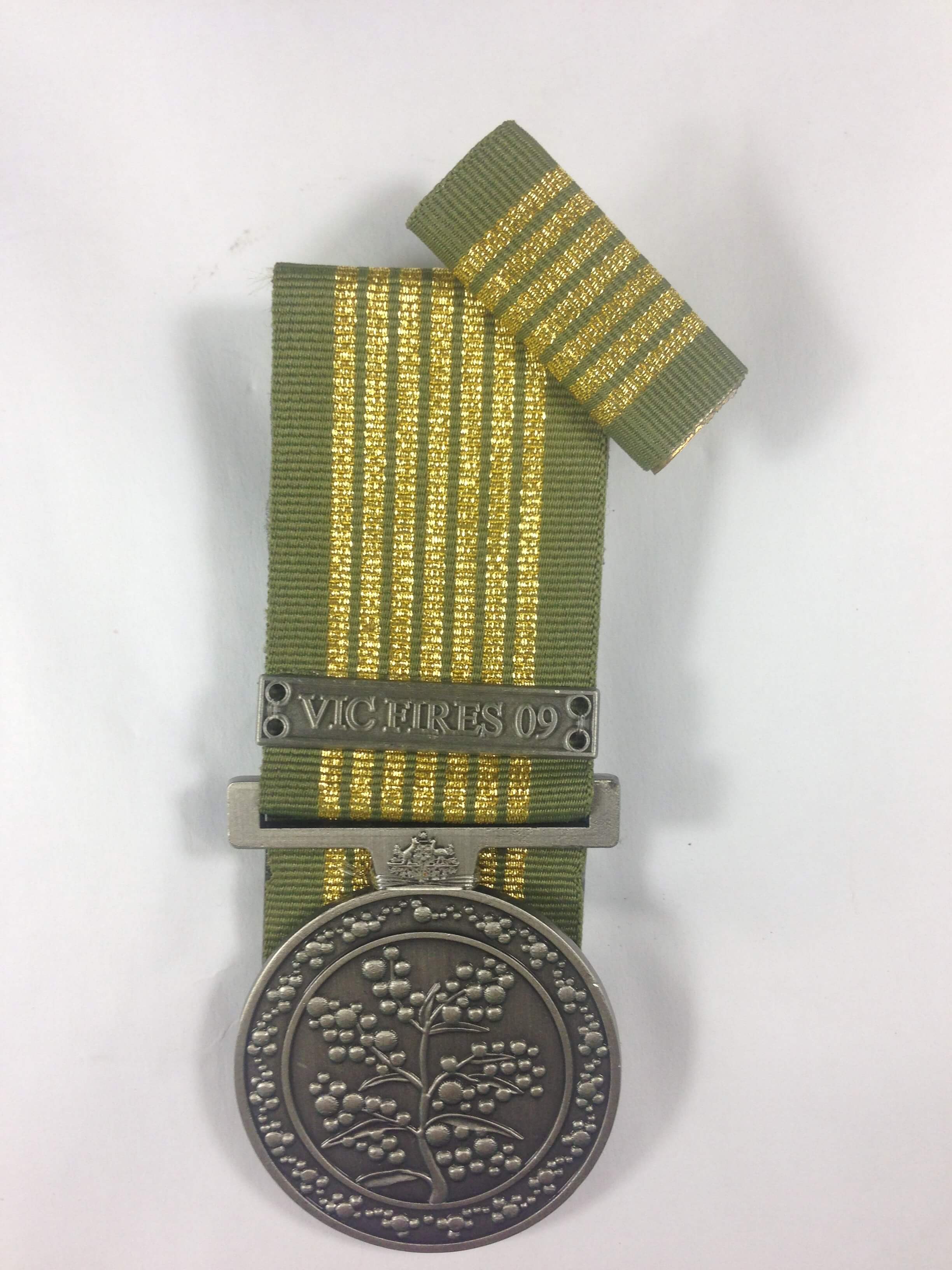 National Emergency Medal Vic Fires mounted replica