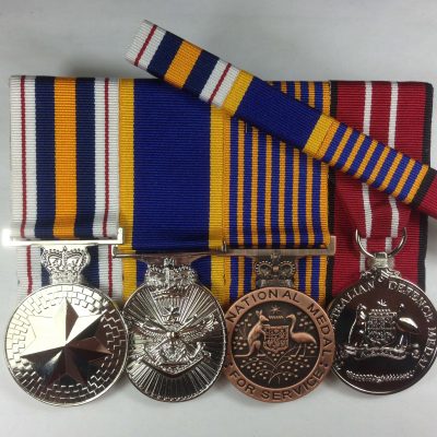 National Police Service Medal, Reserve Forces medal, National Medal, Australian Defence Medal