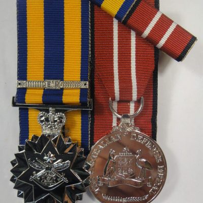 Defence Force Service Medal + 1 clasp ADM + Ribbon Bar