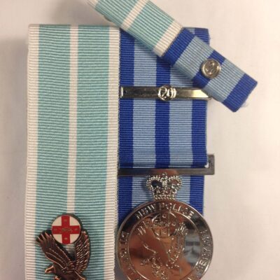 NSW Police Commissioner's Commendation for Courage NSW Diligent and Ethical Service medal + 20 year clasp