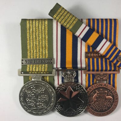Set of 3 Replica Court Mounted Police Long Service National Emergency Medal 25y clasp